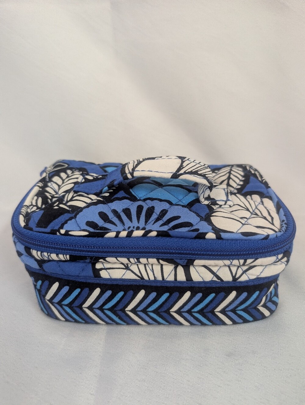Vera Bradley Blue and White Quilted Floral Cosmetic Case
